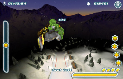 Gameplay screenshots of the Snowboard Hero for iPad, iPhone or iPod.