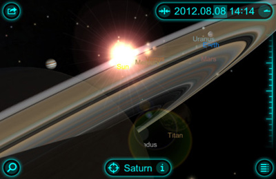 Gameplay screenshots of the Solar Walk – 3D Solar System model for iPad, iPhone or iPod.