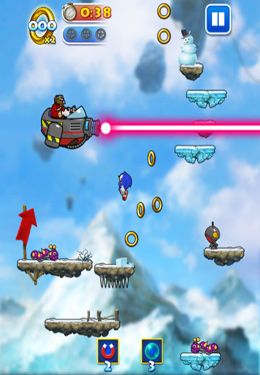Gameplay screenshots of the Sonic Jump for iPad, iPhone or iPod.