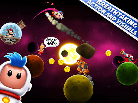 Gameplay screenshots of the Space Chicks for iPad, iPhone or iPod.
