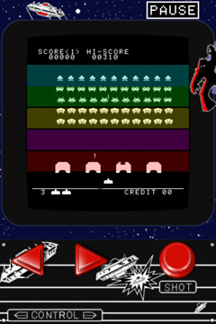 Gameplay screenshots of the Space Invaders for iPad, iPhone or iPod.