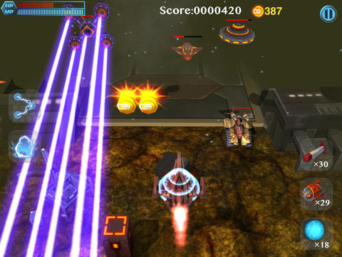 Gameplay screenshots of the Space pursuit for iPad, iPhone or iPod.