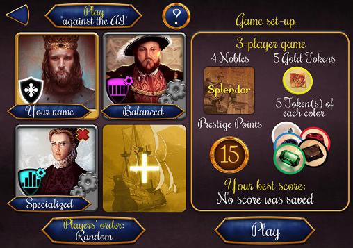 Gameplay screenshots of the Splendor for iPad, iPhone or iPod.
