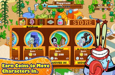 Gameplay screenshots of the SpongeBob Moves In for iPad, iPhone or iPod.