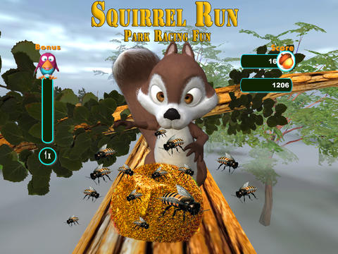 Gameplay screenshots of the Squirrel Run for iPad, iPhone or iPod.