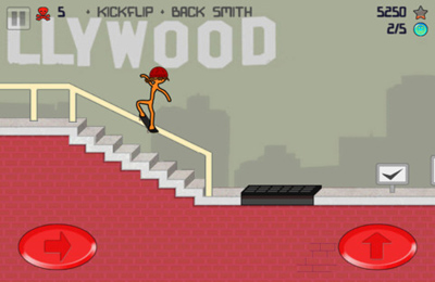 Gameplay screenshots of the Stickman Skater for iPad, iPhone or iPod.
