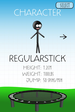 Free Stickman: Trampoline - download for iPhone, iPad and iPod.