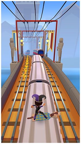 Gameplay screenshots of the Subway surfers: Prague for iPad, iPhone or iPod.