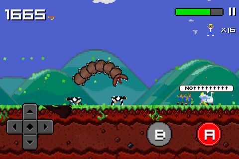 Gameplay screenshots of the Super mega worm for iPad, iPhone or iPod.
