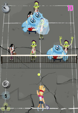 Gameplay screenshots of the Super Zombie Tennis for iPad, iPhone or iPod.