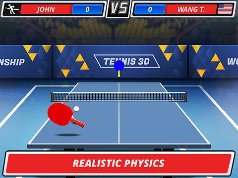 Gameplay screenshots of the Table tennis 3D: Virtual championship for iPad, iPhone or iPod.