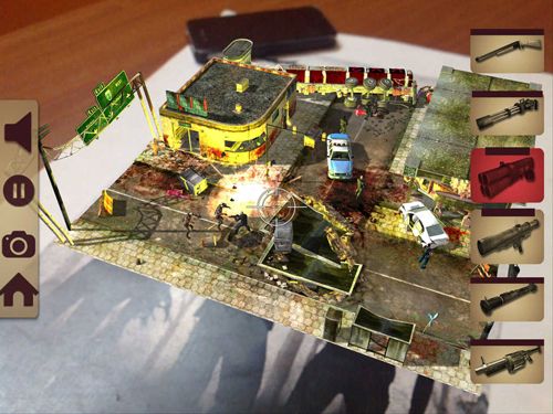 Gameplay screenshots of the Table zombies: Augmented reality game for iPad, iPhone or iPod.