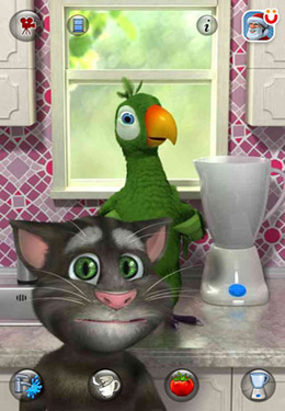 Gameplay screenshots of the Talking Pierre the Parrot for iPad, iPhone or iPod.