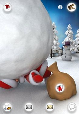 Gameplay screenshots of the Talking Santa for iPhone for iPad, iPhone or iPod.