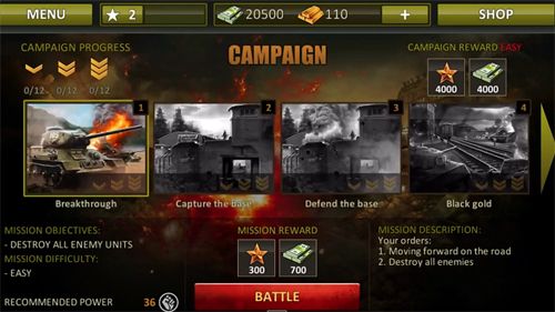 Gameplay screenshots of the Tank squad for iPad, iPhone or iPod.