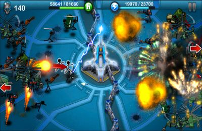 Gameplay screenshots of the Tesla Wars for iPad, iPhone or iPod.