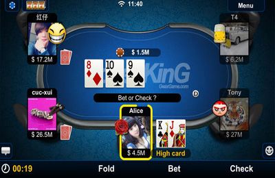 Gameplay screenshots of the Texas Holdem Poker for iPad, iPhone or iPod.