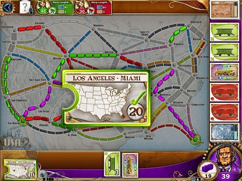 Gameplay screenshots of the Ticket to ride for iPad, iPhone or iPod.