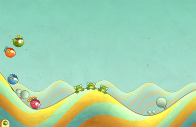 Gameplay screenshots of the Tiny Wings for iPad, iPhone or iPod.