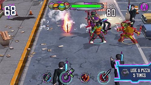 Gameplay screenshots of the TMNT: Portal power for iPad, iPhone or iPod.