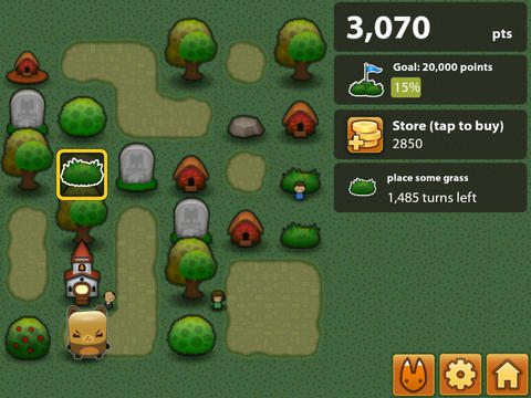 Gameplay screenshots of the Triple Town for iPad, iPhone or iPod.