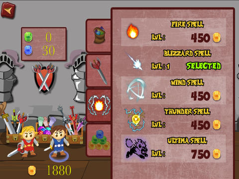 Gameplay screenshots of the Twin Swords for iPad, iPhone or iPod.