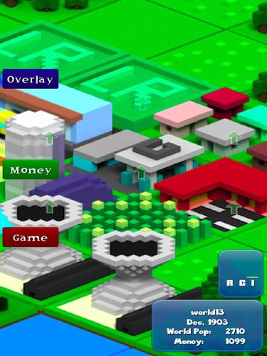 Gameplay screenshots of the Voxel city for iPad, iPhone or iPod.