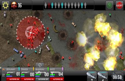 Gameplay screenshots of the War of the Zombie for iPad, iPhone or iPod.