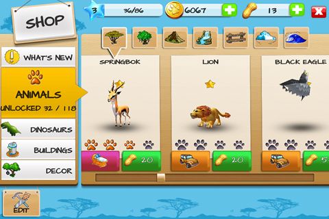 Gameplay screenshots of the Wonder zoo for iPad, iPhone or iPod.