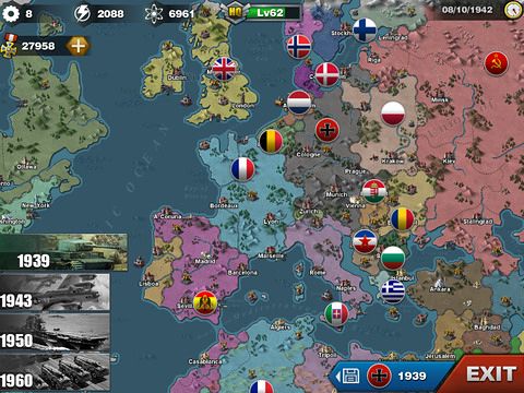 Gameplay screenshots of the World conqueror 3 for iPad, iPhone or iPod.