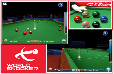 Gameplay screenshots of the World Snooker for iPad, iPhone or iPod.