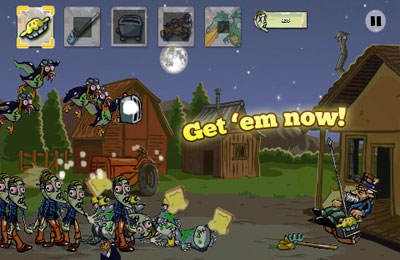 Gameplay screenshots of the Zombie Pie for iPad, iPhone or iPod.