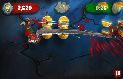 Gameplay screenshots of the Zombie Swipeout for iPad, iPhone or iPod.