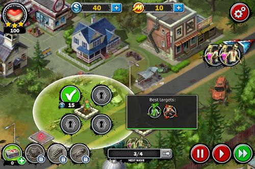 Gameplay screenshots of the Zombies: Line of defense for iPad, iPhone or iPod.