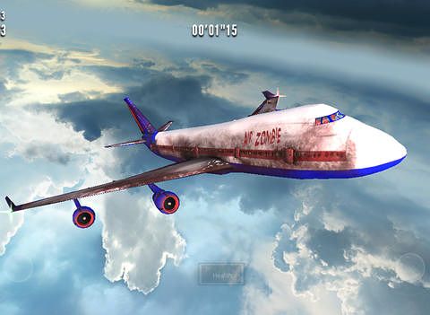 Gameplay screenshots of the Zombies on a plane for iPad, iPhone or iPod.