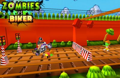 Gameplay screenshots of the Zombies vs Biker (3D Bike racing games) for iPad, iPhone or iPod.