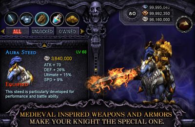 Gameplay screenshots of the Apocalypse Knights – Endless Fighting with Blessed Weapons and Sacred Steeds for iPad, iPhone or iPod.