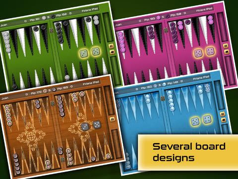 Gameplay screenshots of the Backgammon Gold Premium for iPad, iPhone or iPod.
