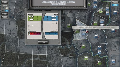 Gameplay screenshots of the Battle of the Bulge for iPad, iPhone or iPod.