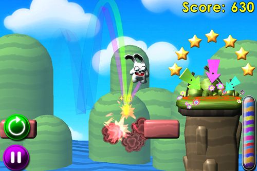 Gameplay screenshots of the Bounce the bunny for iPad, iPhone or iPod.