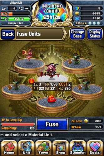 Gameplay screenshots of the Brave frontier for iPad, iPhone or iPod.
