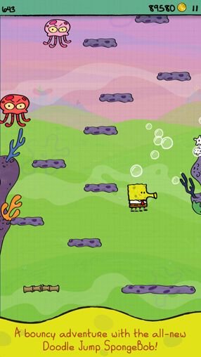 Download app for iOS Doodle Jump Sponge Bob Square pants, ipa full version.