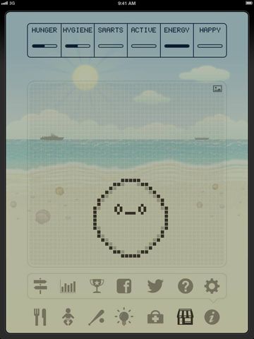 Gameplay screenshots of the Hatchi - a retro virtual pet for iPad, iPhone or iPod.
