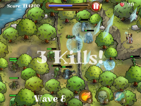 Gameplay screenshots of the Magic defenders for iPad, iPhone or iPod.