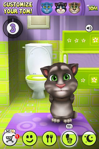 Gameplay screenshots of the My talking Tom for iPad, iPhone or iPod.