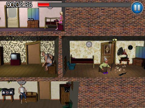 Gameplay screenshots of the Neighbours revenge: Deluxe for iPad, iPhone or iPod.