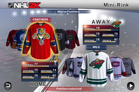 Gameplay screenshots of the NHL 2K for iPad, iPhone or iPod.