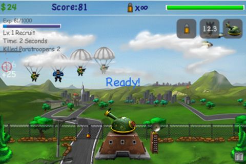Gameplay screenshots of the Paratroopers: Air assault for iPad, iPhone or iPod.