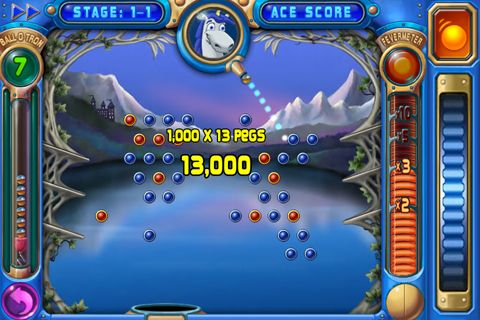 Gameplay screenshots of the Peggle for iPad, iPhone or iPod.