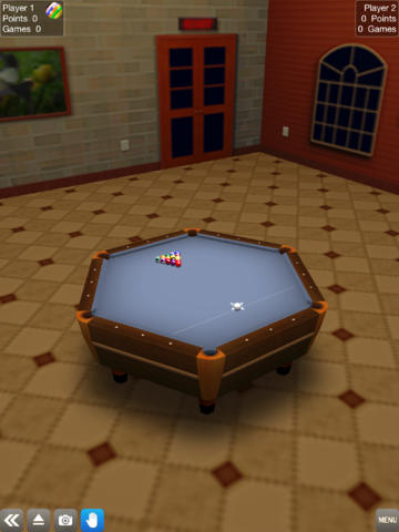Gameplay screenshots of the Pool break for iPad, iPhone or iPod.